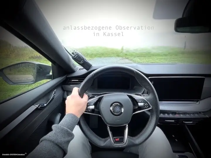 Detektiv SYSTEM Detektei hat im Raum Kassel Beobachtungsposition eingenommen.