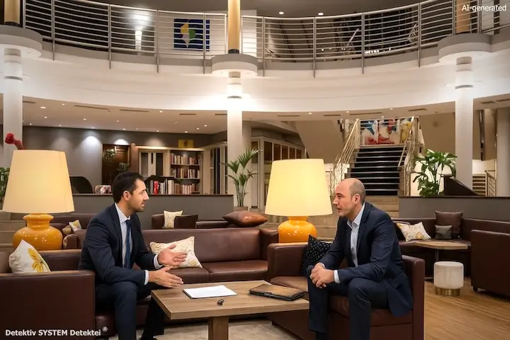 Ermittler der DSD Detektiv SYSTEM Detektei ® GmbH interviewt eine Auskunftsperson.