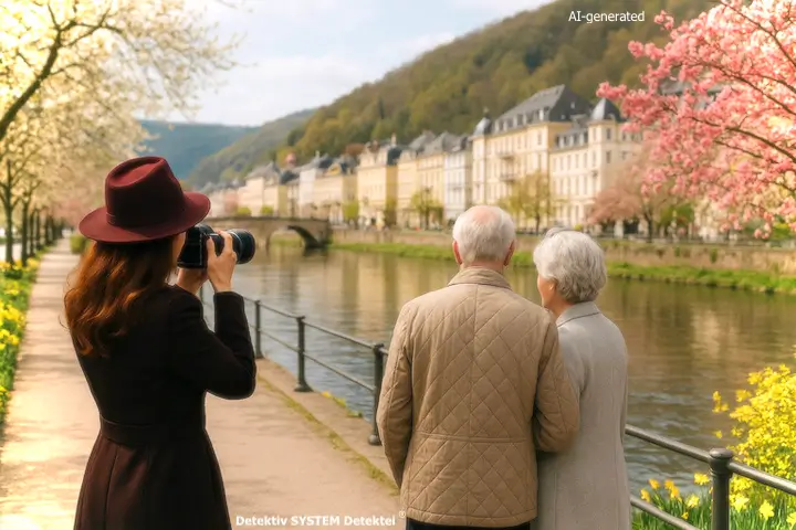 Zweiter Frühling in Bad Ems? Detektiv SYSTEM Detektei ® deckt eine geheime Affäre in Bad Ems auf und sorgt für Klarheit bei der Auftraggeberin. (Fallbeispiel/Beispielfoto/AI-generated) DSD Privatdetektivin observiert Zielpersonen in Bad Ems