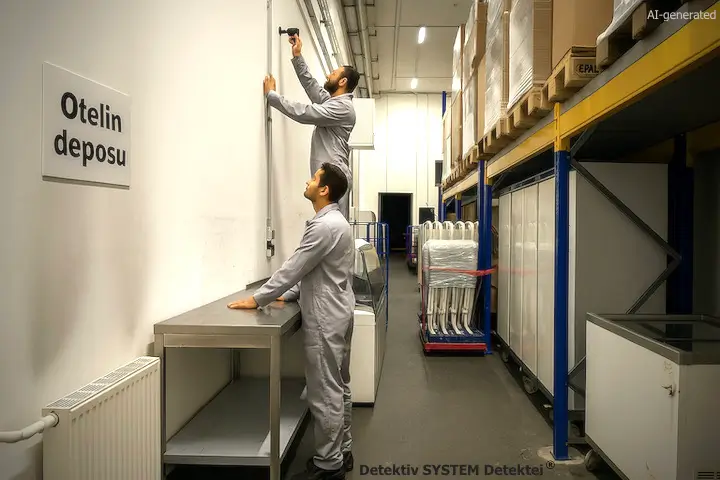 Fallbeispiel: Technischer Einsatz der DSD Detektiv SYSTEM Detektei ® GmbH in Zusammenarbeit mit türkischen Kollegen in einem Hotelkomplex in Kemer (Türkische Riviera/Provinz Antalya). DSD Detektive installieren in einer türkischen Hotelanlage im Lager (Otelin deposu) eine Überwachungskamera.