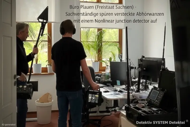 Sweep-Group der Firma DSD Detektiv SYSTEM Detektei ® GmbH checkt ein Büro in Plauen.