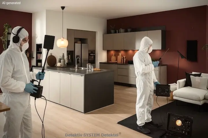 Fallbeispiel Gebäudeuntersuchung in Castrop-Rauxel: Sachverständige der Detektei finden s.g. Abhörwanzen, weisen Angriffe auf die IT nach und entlarven Kontaminierungen der Räume. (Beispielfoto/AI-generated) Angriff einer privaten Wohnung in Castrop-Rauxel: Sweep-Team der Detektiv SYSTEM Detektei checkt