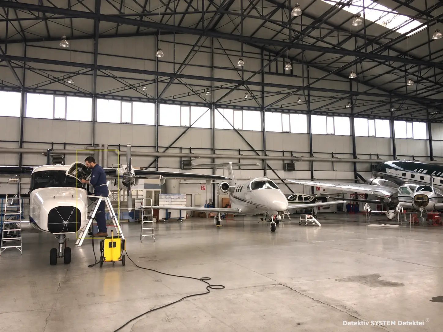 Fallbeispiel aus der Aircraft Maintenance: Der illegale Handel mit gefälschten Luftfahrzeugersatzteilen ist ein weltweites ernstzunehmendes Problem. Sind Mitarbeiter mit involviert? Detektei untersucht den Anfangsverdacht (Mitarbeiterdelikte). (Beispielfoto/AI-generated) Mitarbeiterdelikt: Sicherheitssensibler Bereich Luftfahrzeug-Instandhaltung. Begeht der Mitarbeiter ein schwerwiegendes Delikt? DSD Detektiv SYSTEM Detektei GmbH