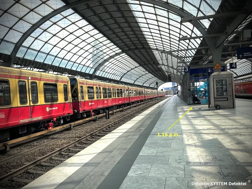 Fallbeispiel: Zielperson trifft sich am Bahnhof Spandau mit einer Frau. Sie steigen zusammen in die Berliner S-Bahn um. Das Observationsteam folgt anlassbezogen. (Beispielfoto) Observation der Detektei in Berlin-Spandau